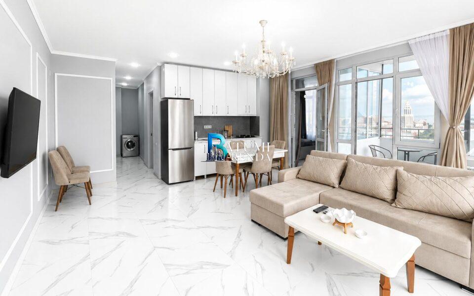 Общая зона с гостиной в 3-комнатной квартире 80 м² в ЖК Modern Residence, район Багратиони, Батуми