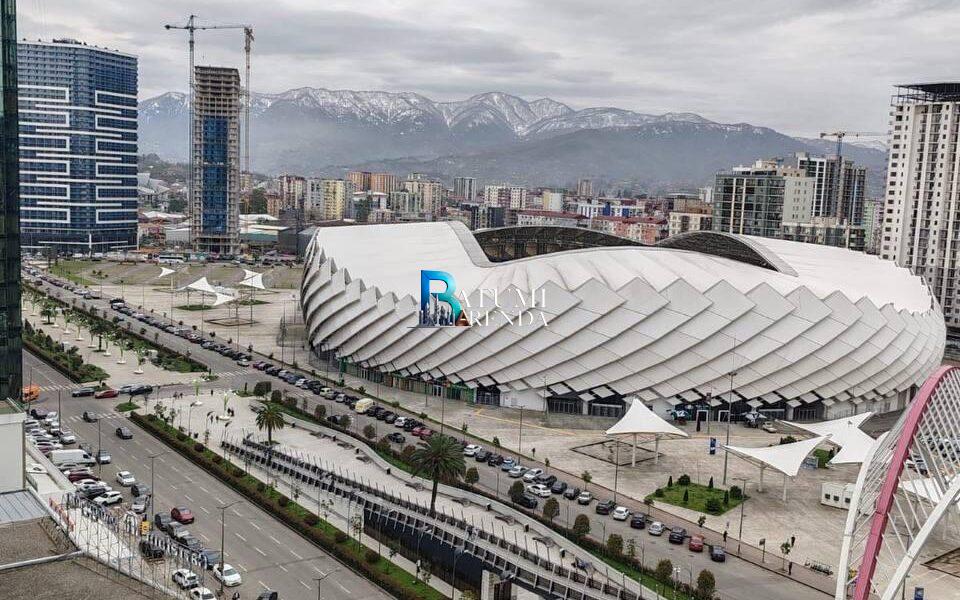Вид на стадион с балкона ЖК BlueSky Tower